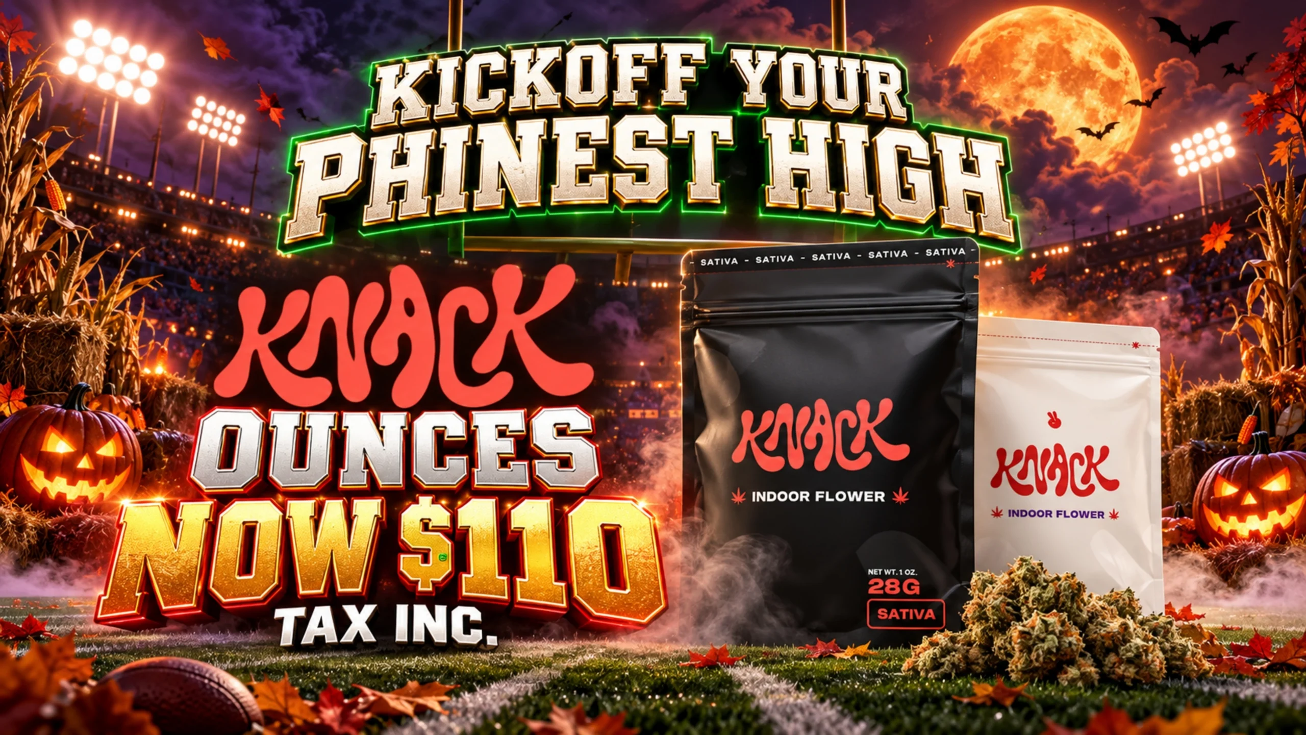 Knack ounces: $110, tax included.